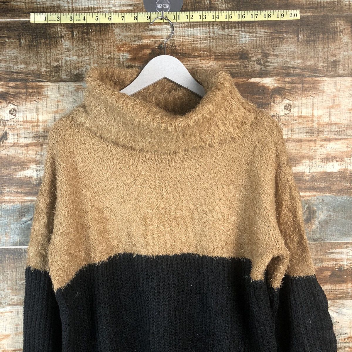 Japanese Brand DL Ingni Brown Black Mohair shaggy fur Knitwear #C401 Size M / US 6-8 / IT 42-44 - 2 Thumbnail