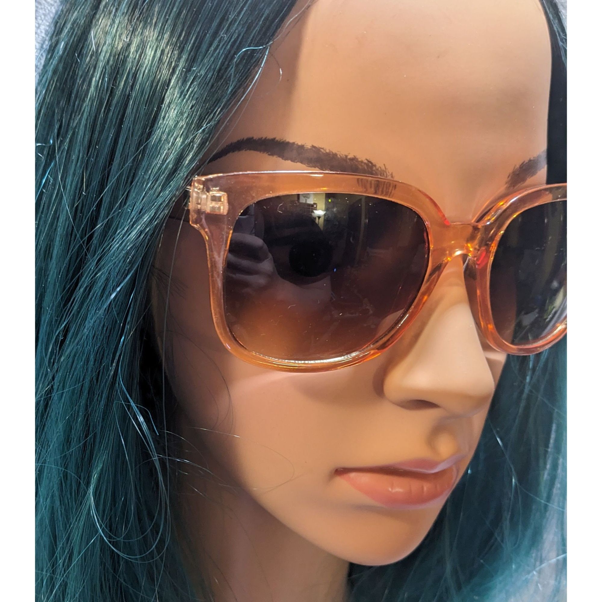 Other Chunky Retro Translucent Peach Sunglasses Size ONE SIZE - 8 Thumbnail