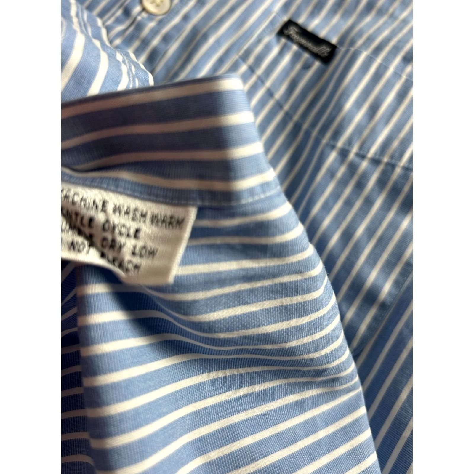 Faconnable Faconnable Womens Blue White Striped Button-Up Shirt Small Cotton Casual USA Size S / US 4 / IT 40 - 5 Thumbnail