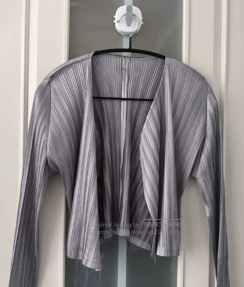 Issey Miyake Issey Miyake Silver Gray Cardigan Size L / US 10 / IT 46 - 1 Thumbnail
