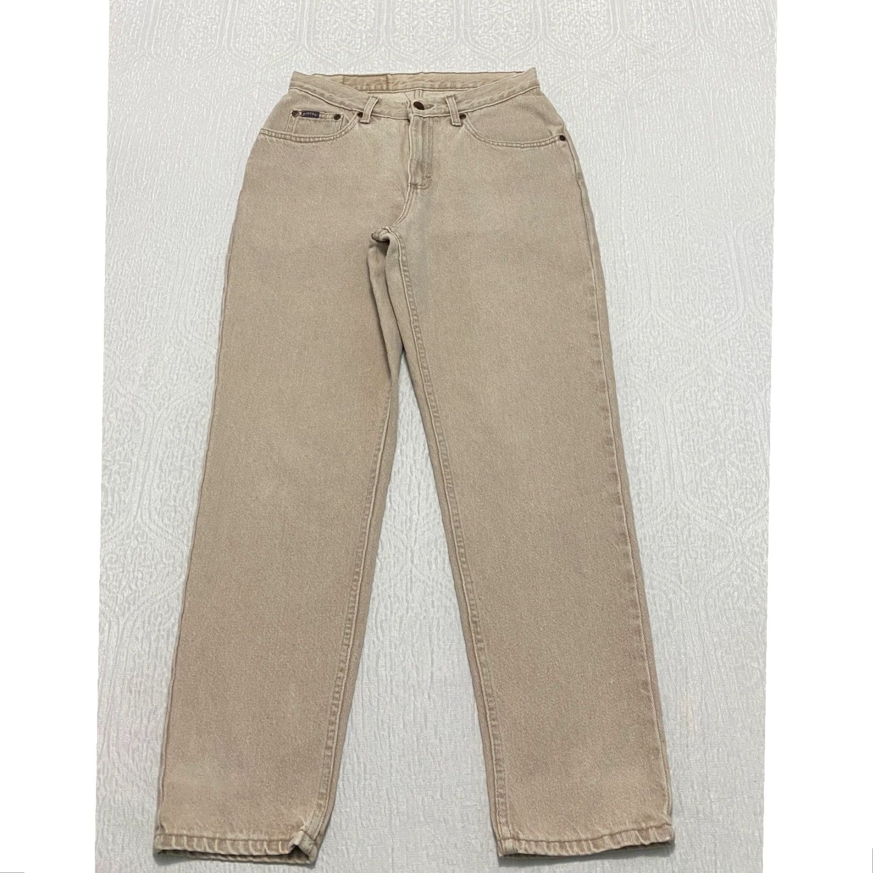 Vintage VINTAGE Riders Jeans Women 10P Beige Denim Straight 5-Pocket Retro Mid Rise: 28in Inseam, 100% Cotton Size 32" / US 10 / IT 46 - 2 Thumbnail