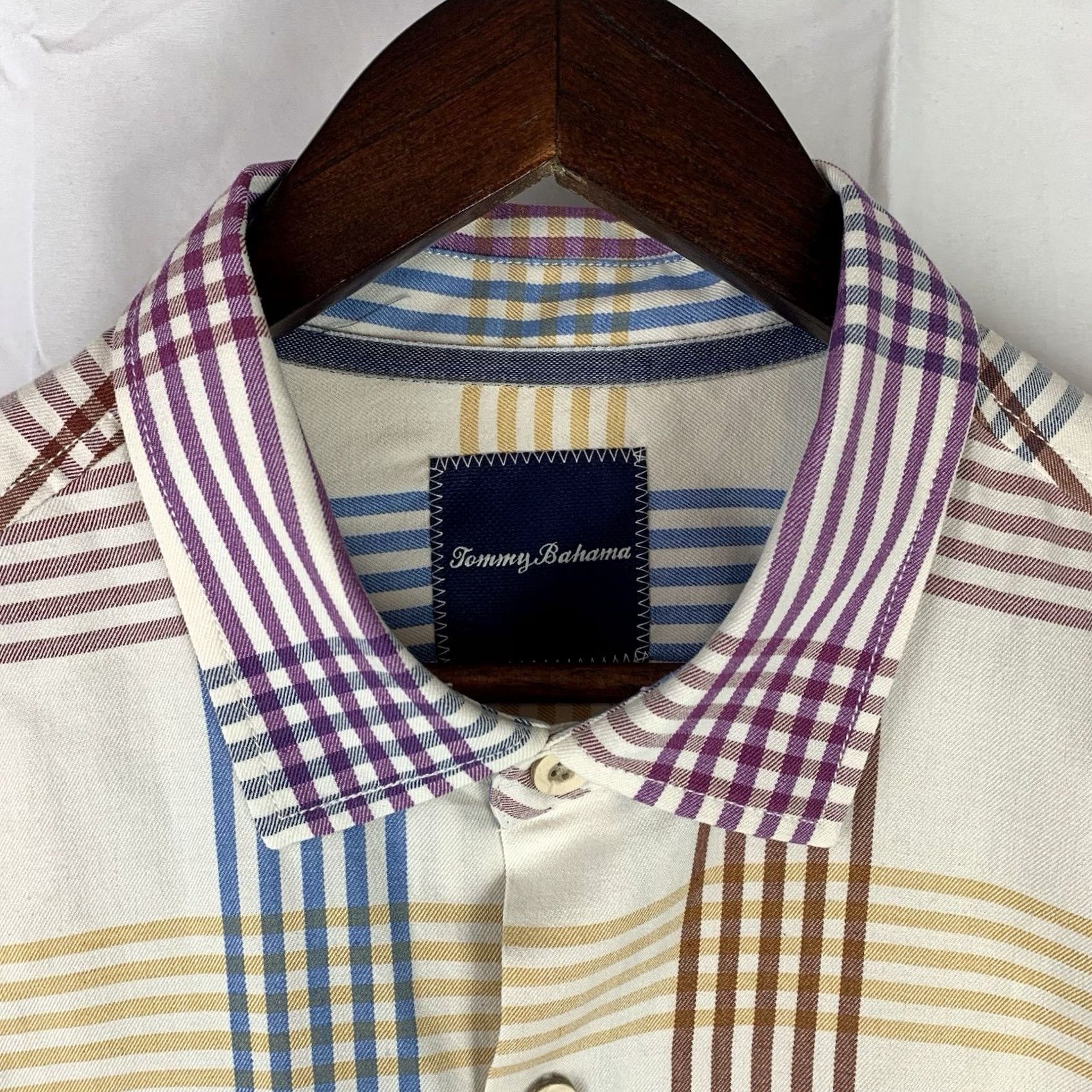 Tommy Bahama Tommy Bahama Island Zone Hawaiian Shirt Mens Size Large Multicolor Plaid Silk Size US L / EU 52-54 / 3 - 3 Thumbnail