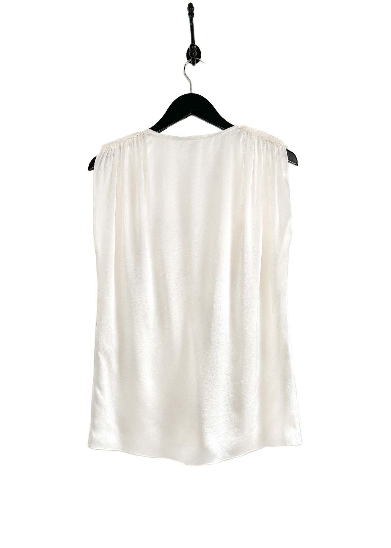 Lanvin Lanvin Ivory Silk Flower Embellished Sleeveless Top Size L / US 10 / IT 46 - 3 Thumbnail