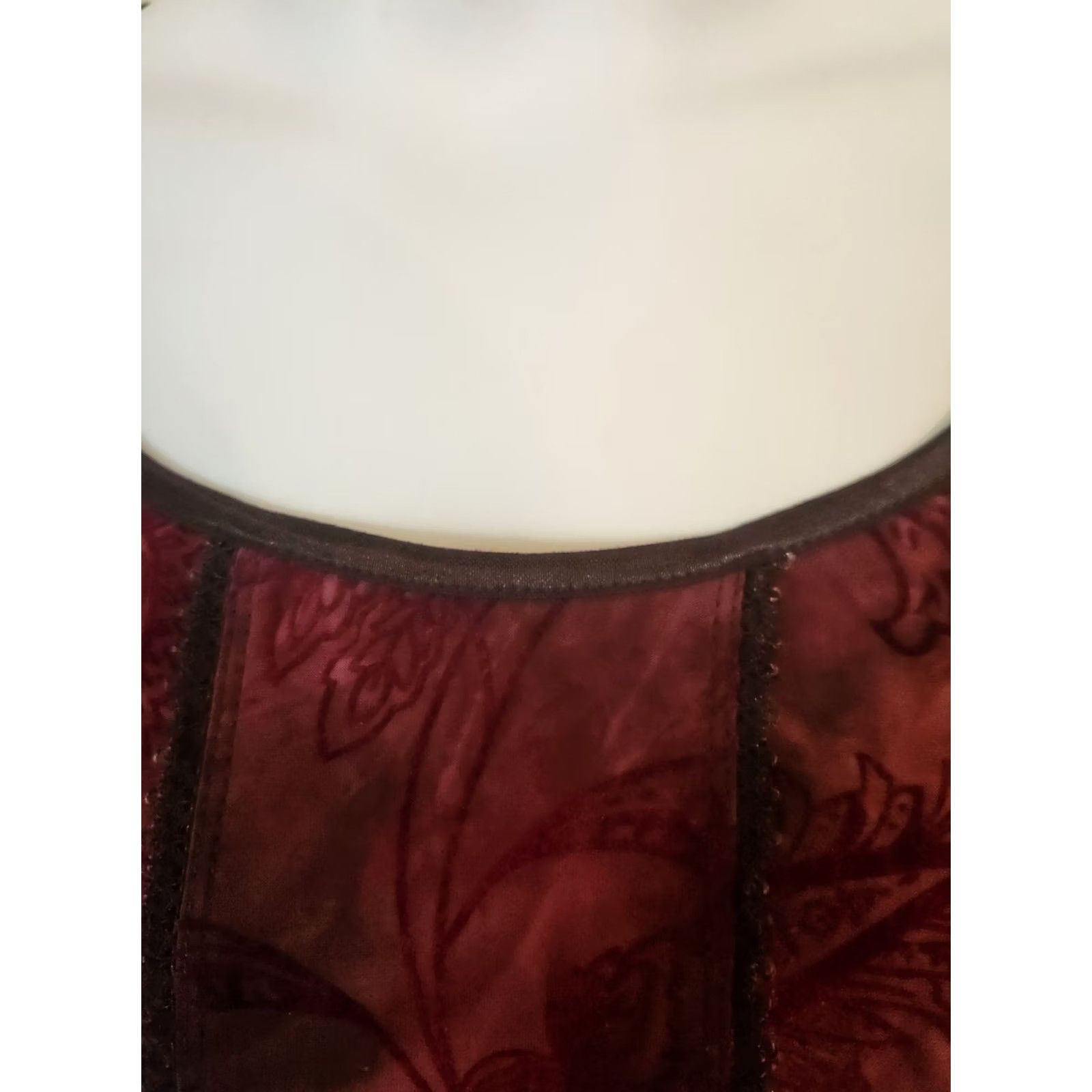 Velvet Roz & Ali Woman Dark Magenta Paisley Black Burnout Velvet Top 2X Size XXL / US 16-18 / IT 52-54 - 4 Thumbnail