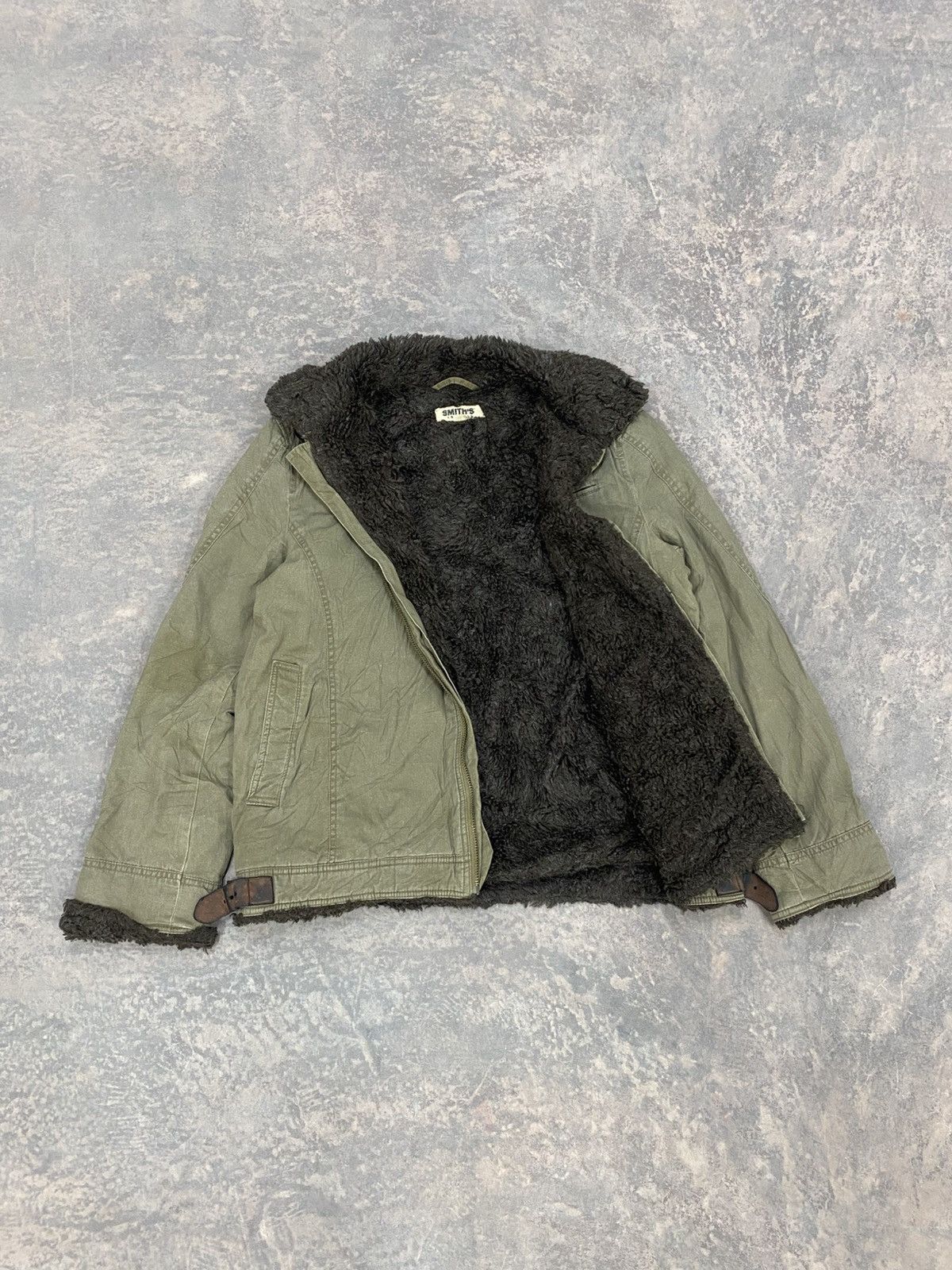 Vintage SMITH’S DETROIT FLEECE LEATHER STRAP JACKET ZIPPER WINTER Size US M / EU 48-50 / 2 - 1 Thumbnail