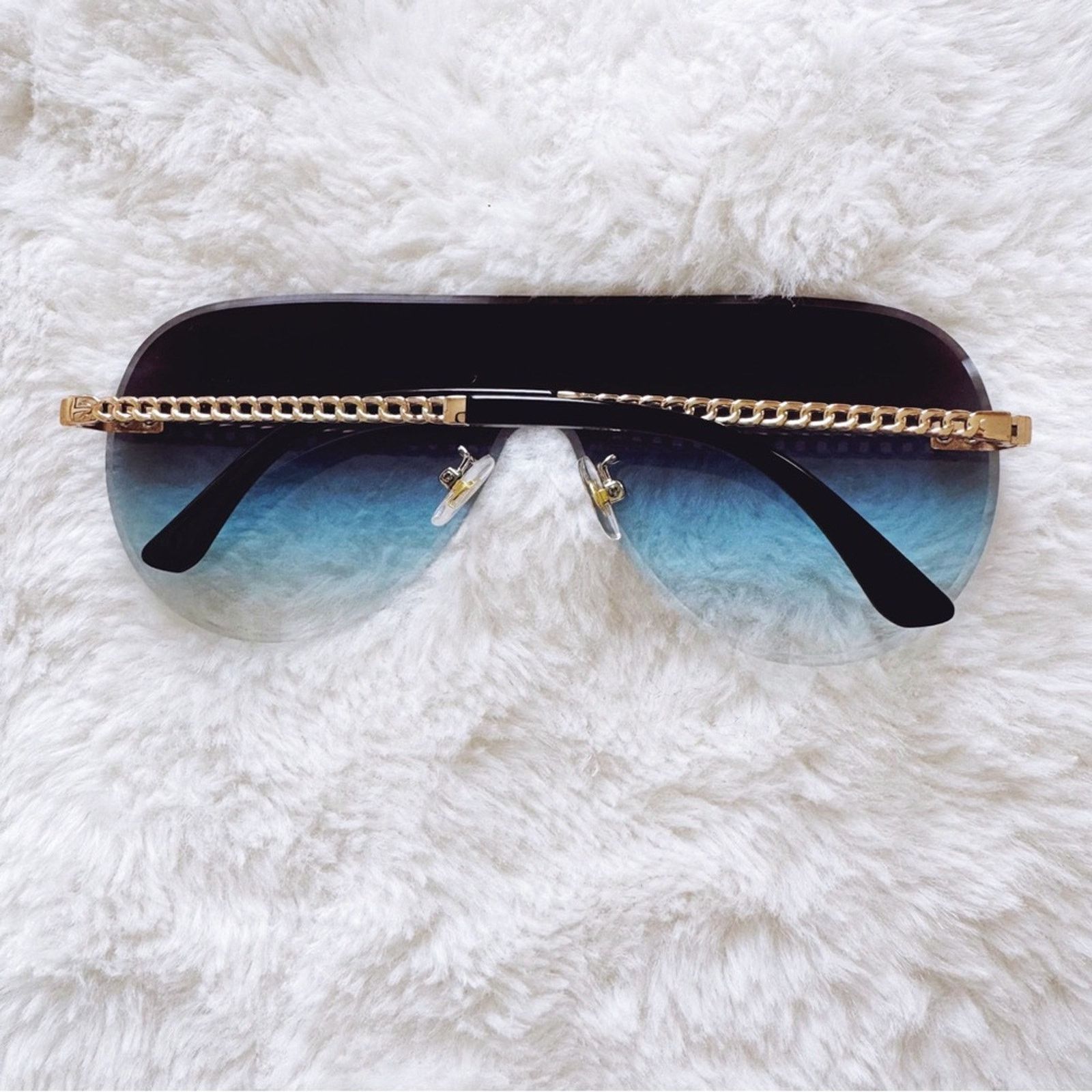 Other Jasmine Clear Blue Sleek Single-Lens Sunglasses Size ONE SIZE - 9 Thumbnail