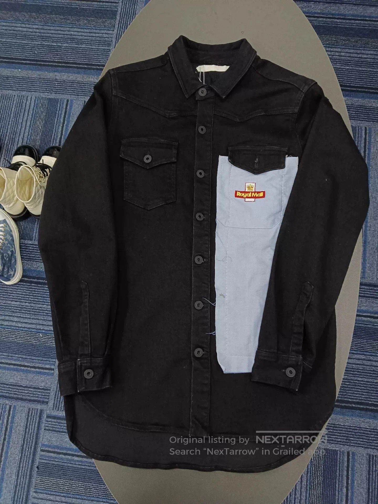 offwhite embroidered black shirt size small.