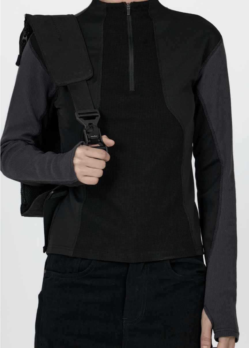 Raf Simons MPa CONTOUR GRID HALF ZIP WOMEN (BLACK) , PLASTICPRODUCT Size S / US 4 / IT 40 - 4 Thumbnail