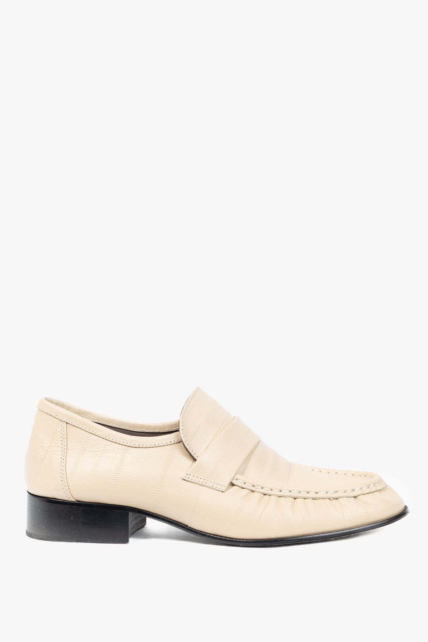 The Row The Row Soft Beige Leather Ruched-Detail Flat Loafers Size US 8.5 / IT 38.5 - 1 Thumbnail