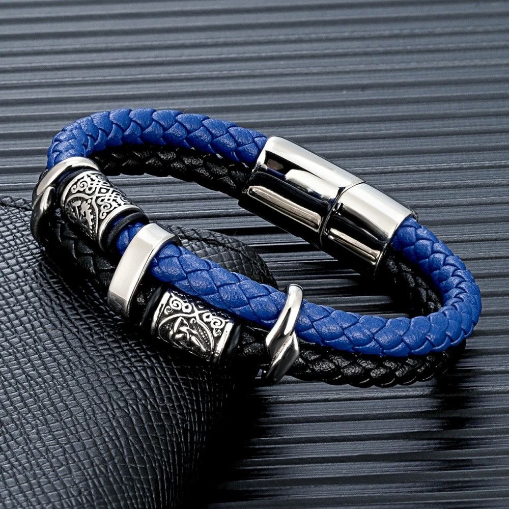 Other Viking Double Layer Leather Bracelet Accessories Cuff Gift Size ONE SIZE - 7 Thumbnail