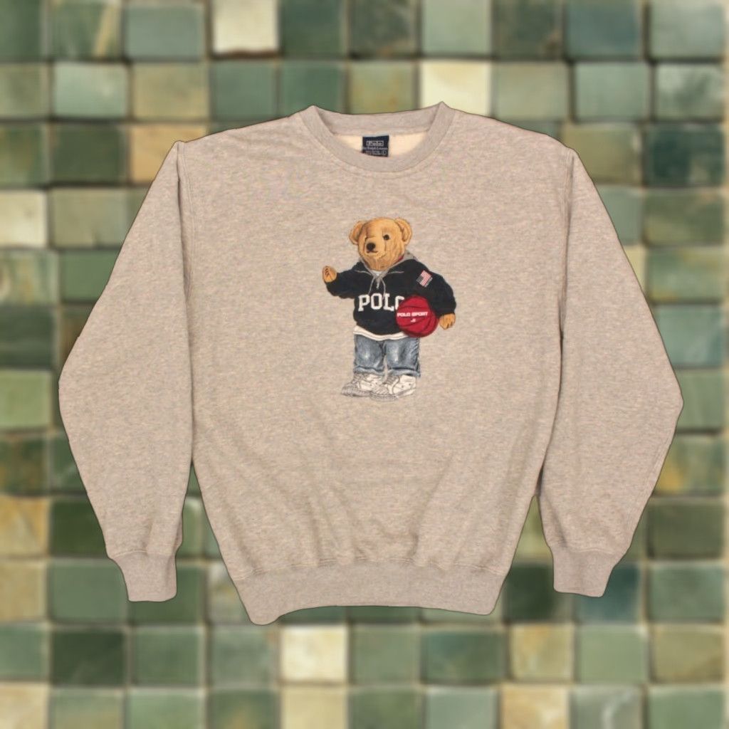 Polo Ralph Lauren VTG Polo Ralph Lauren 1990s Sweatshirt Basketball Shirt Mens L Grey Size US L / EU 52-54 / 3 - 1 Thumbnail
