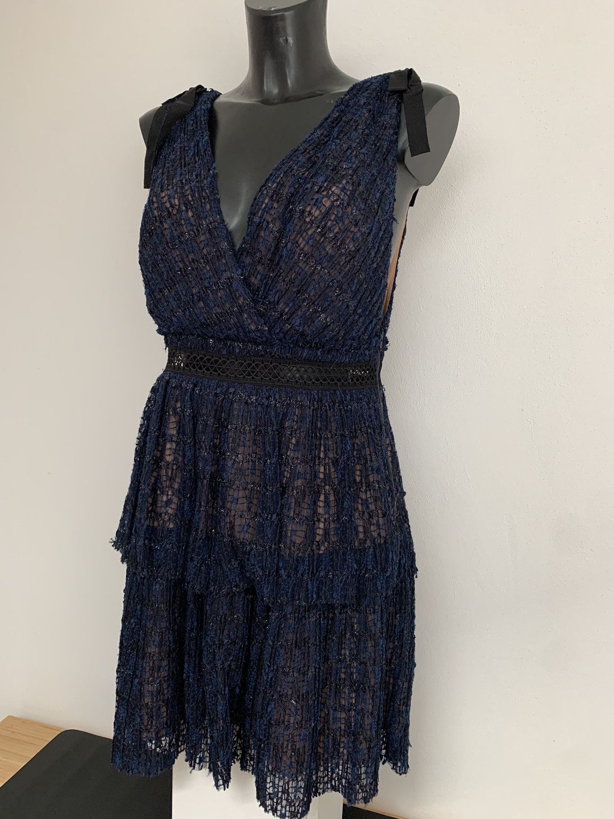 Self-Portrait Self Portrait Mini Dress Navy Size M / US 6-8 / IT 42-44 - 3 Thumbnail