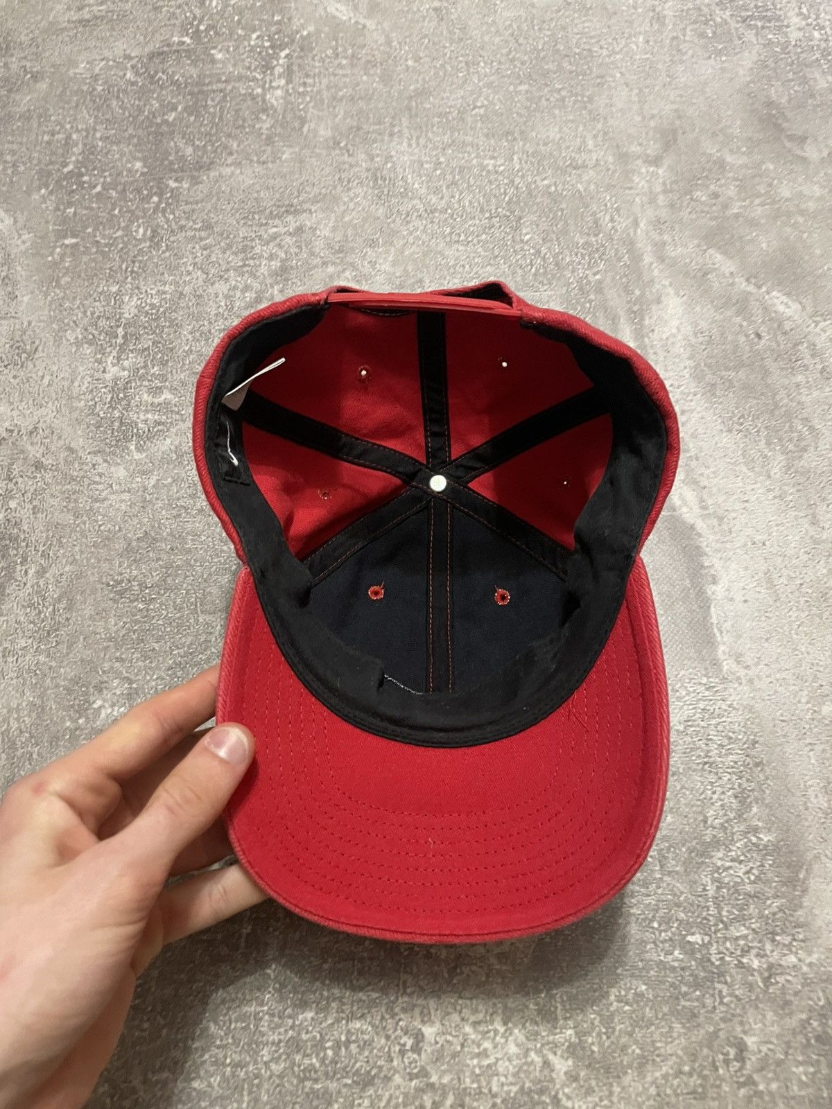 Nike × Vintage Vintage Nike Swoosh Logo Red Cap Hat Y2K Size ONE SIZE - 9 Thumbnail