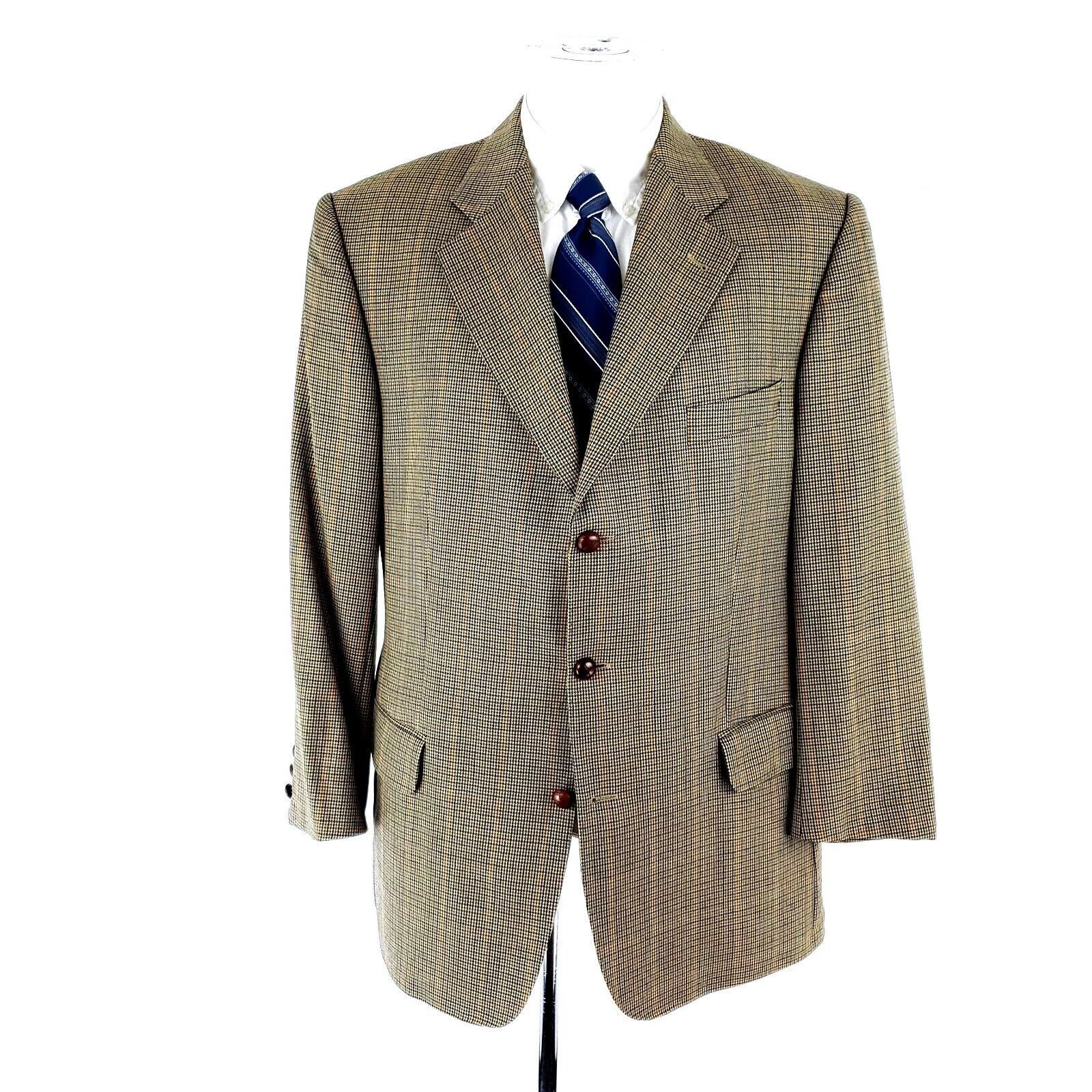 Burberry Burberry London Wool 3 Leather Button Sport Coat 42R Brown H Size 42R - 3 Thumbnail