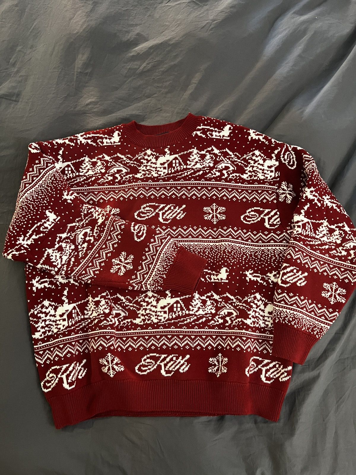 image of Kith Christmas Sweater in Red, Men's (Size XL)