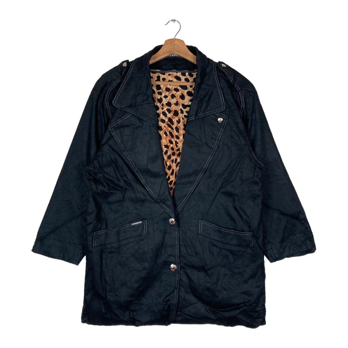 Leonard Paris Vintage Leonard PARIS Leopard Pattern Inside Blazer Coat Size US M / EU 48-50 / 2 - 1 Thumbnail