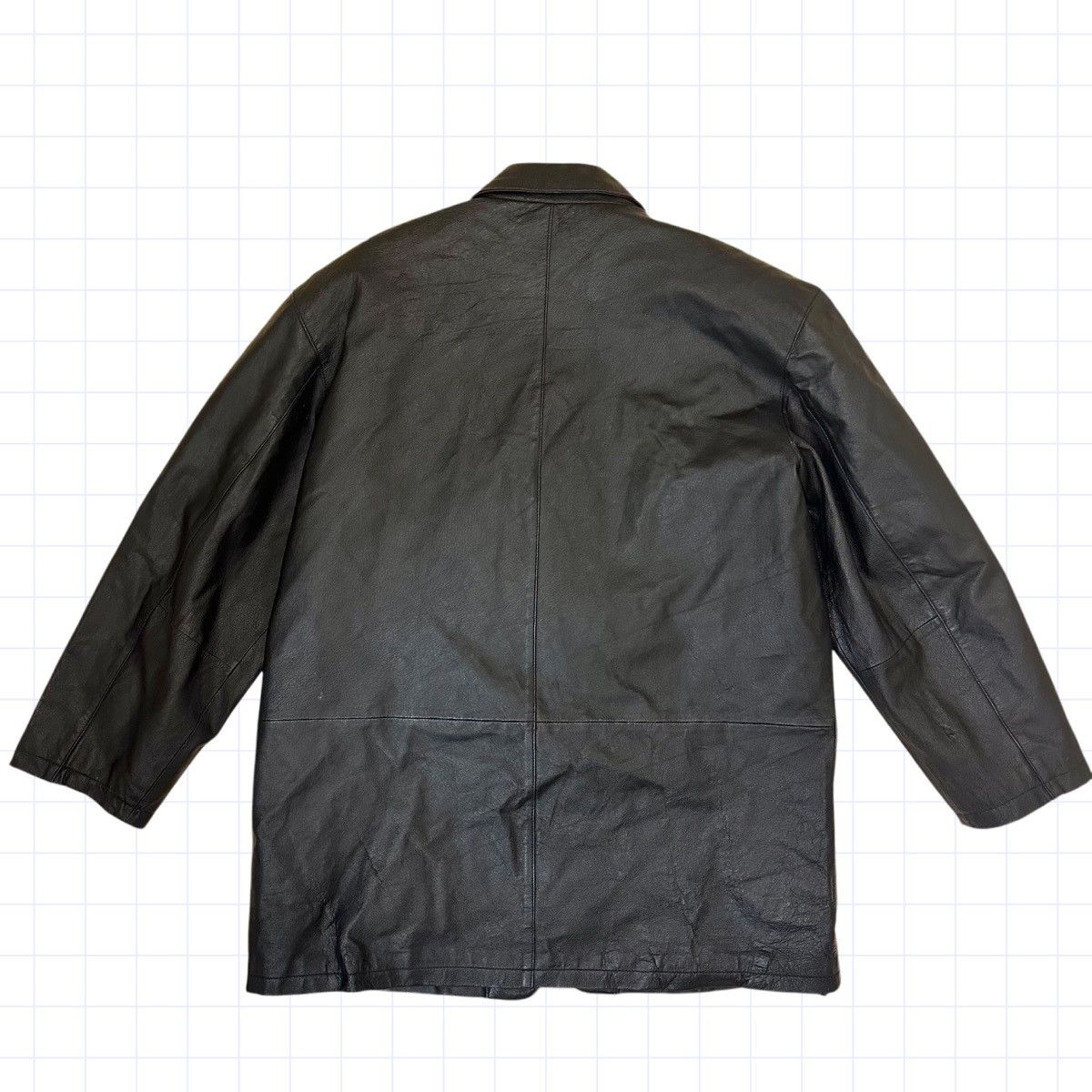 Oscar Piel × Vintage Black Leather Blazer Large Opium lol Size 42R - 2 Thumbnail