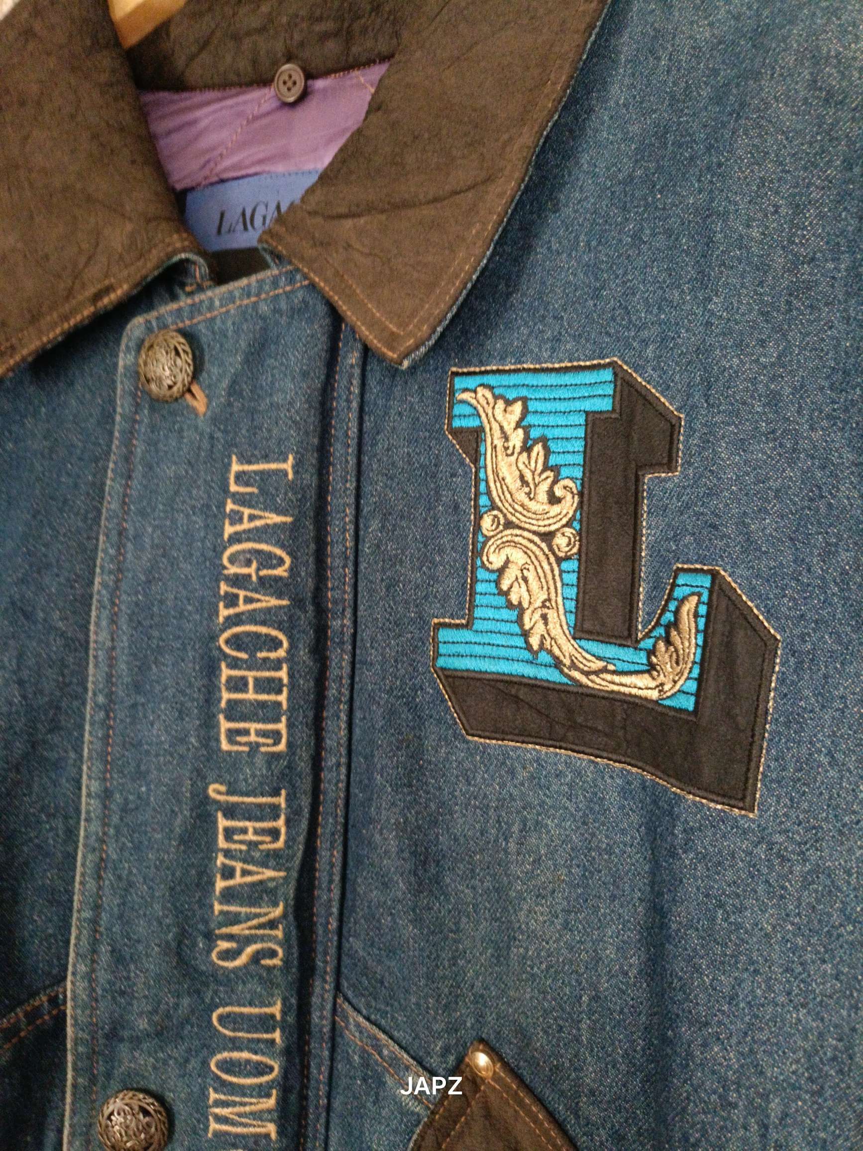 Vintage Vintage Lagache Jeans Uomo Denim oversize bomberJacket Size US M / EU 48-50 / 2 - 9 Thumbnail