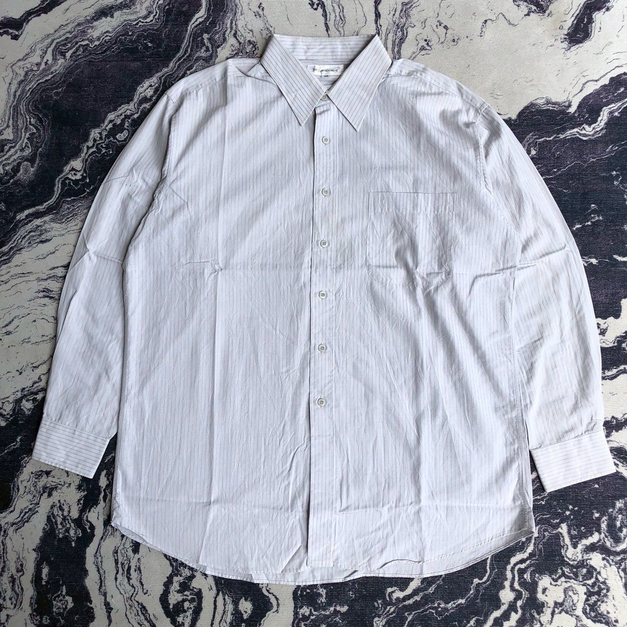 Yves Saint Laurent Vintage 90s Yves Saint Laurent Striped Shirt Size US XL / EU 56 / 4 - 1 Thumbnail