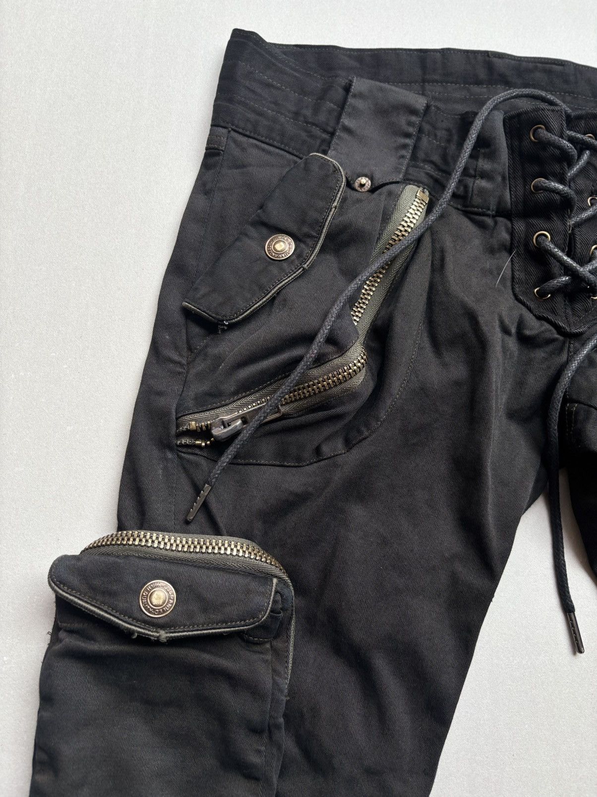 Japanese Brand lace up flare cargo pants Size US 27 - 3 Thumbnail