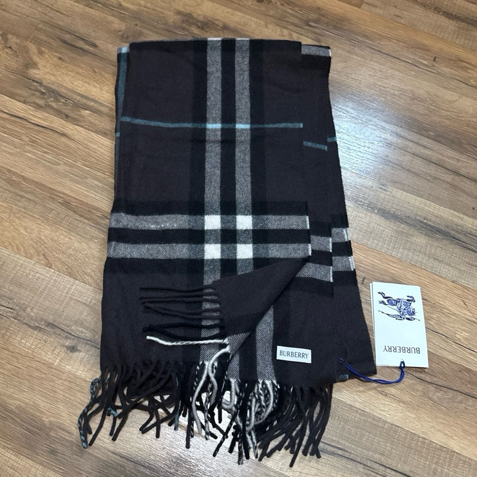 Burberry Burberry Wide Check Cashmere Otter Scarf Size ONE SIZE - 2 Thumbnail