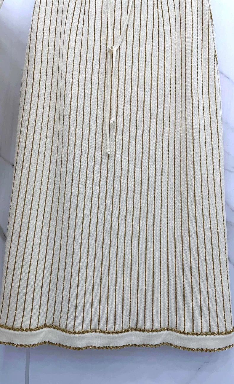 Gucci Gucci Size S Gold thread gold-rimmed wool skirt 2504-Nexta Size 32" / US 10 / IT 46 - 7 Thumbnail