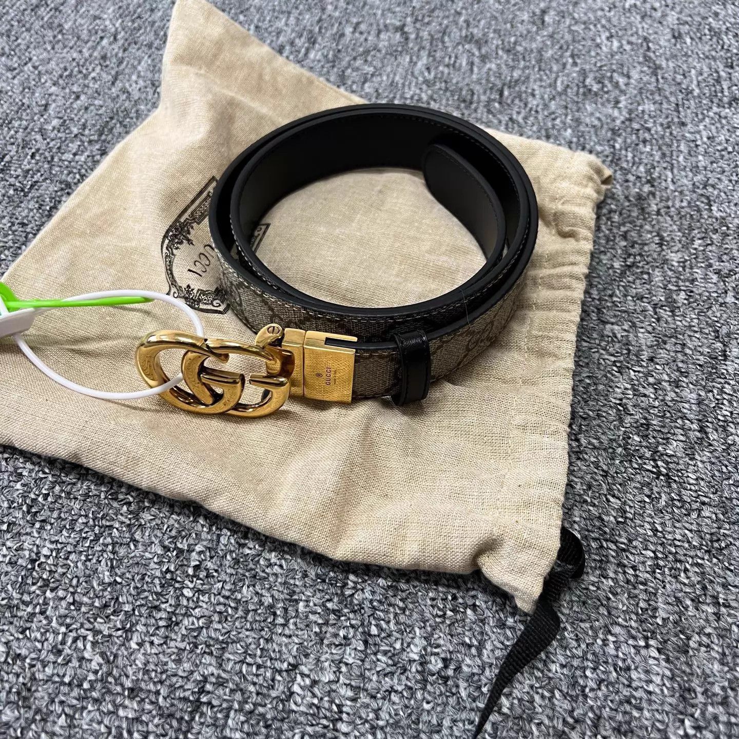 Gucci Gucci GG Monogram Belt Gold GG Buckle 85/34 99 New Size ONE SIZE - 1 Thumbnail