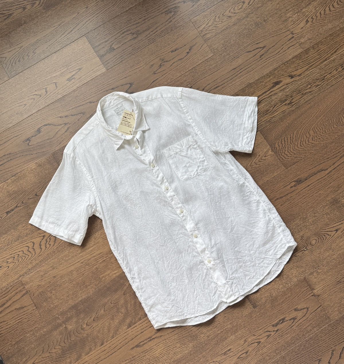 Muji MUJI Japan Mens Natural Linen Minimal Basic Summer Shirt Size US L / EU 52-54 / 3 - 9 Thumbnail