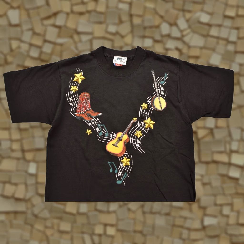 Fruit Of The Loom Fruit of the Loom Buffalo Vintage Cowboy Western T-Shirt Tee Made in USA Size M Black Mens Short Sleeve Cotton USA 90s Cowboy Western T-Shirt Tee Size US M / EU 48-50 / 2 - 1 Thumbnail