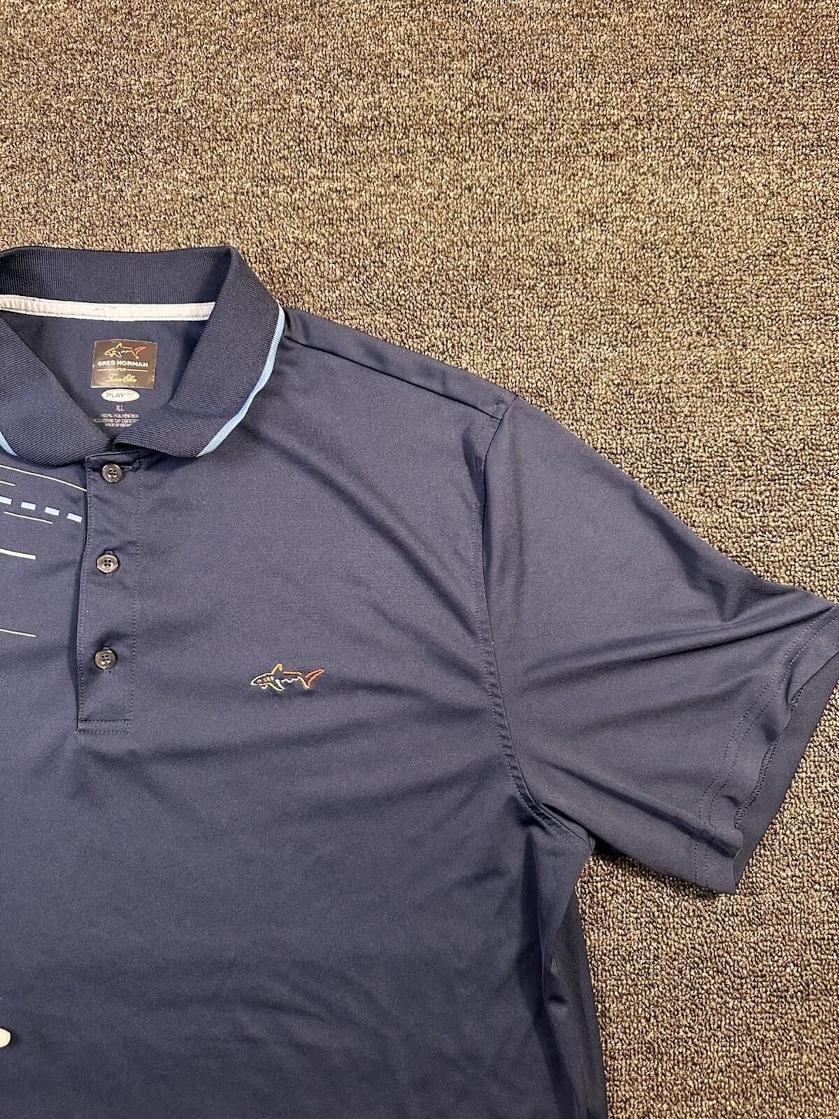 Greg Norman Greg Norman Play Dry Men's Navy Blue Geometric Polo XL Size US XL / EU 56 / 4 - 3 Thumbnail