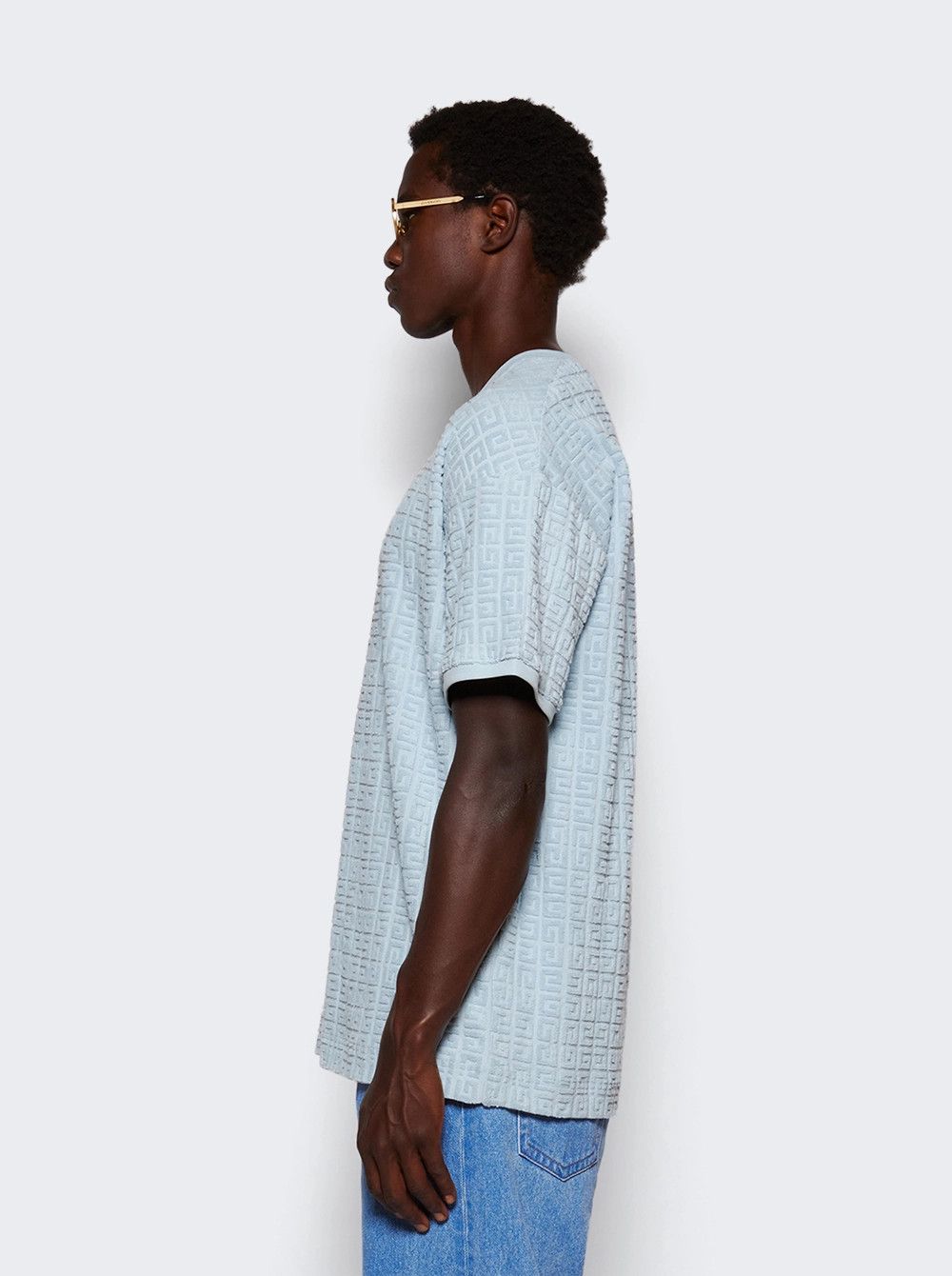 Givenchy o1mle0426 Towelling Short Sleeve T-Shirt in Blue Size US XXL / EU 58 / 5 - 4 Thumbnail