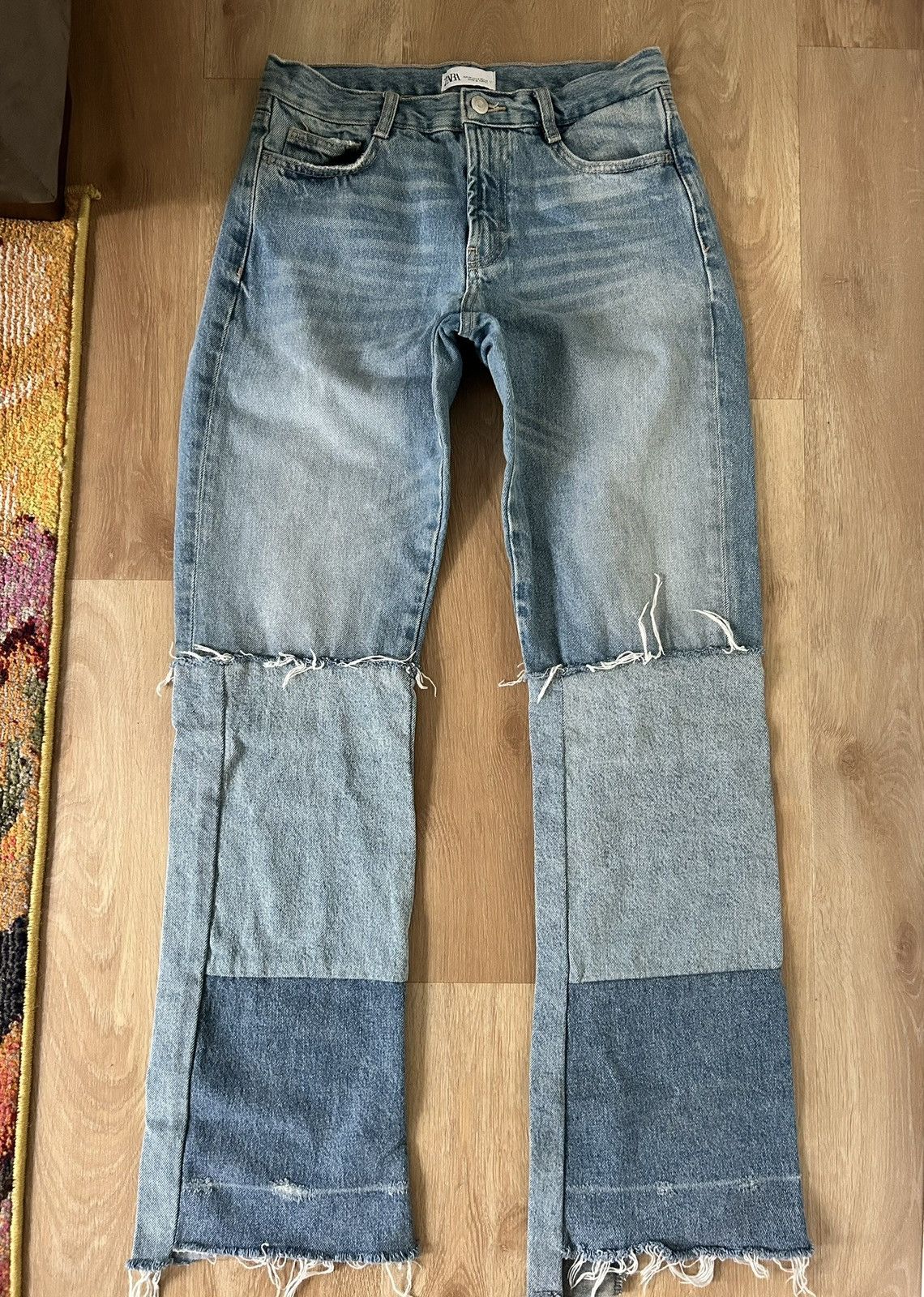 Zara Zara TRF Patchwork Denim Jeans Size 27" / US 4 / IT 40 - 1 Thumbnail