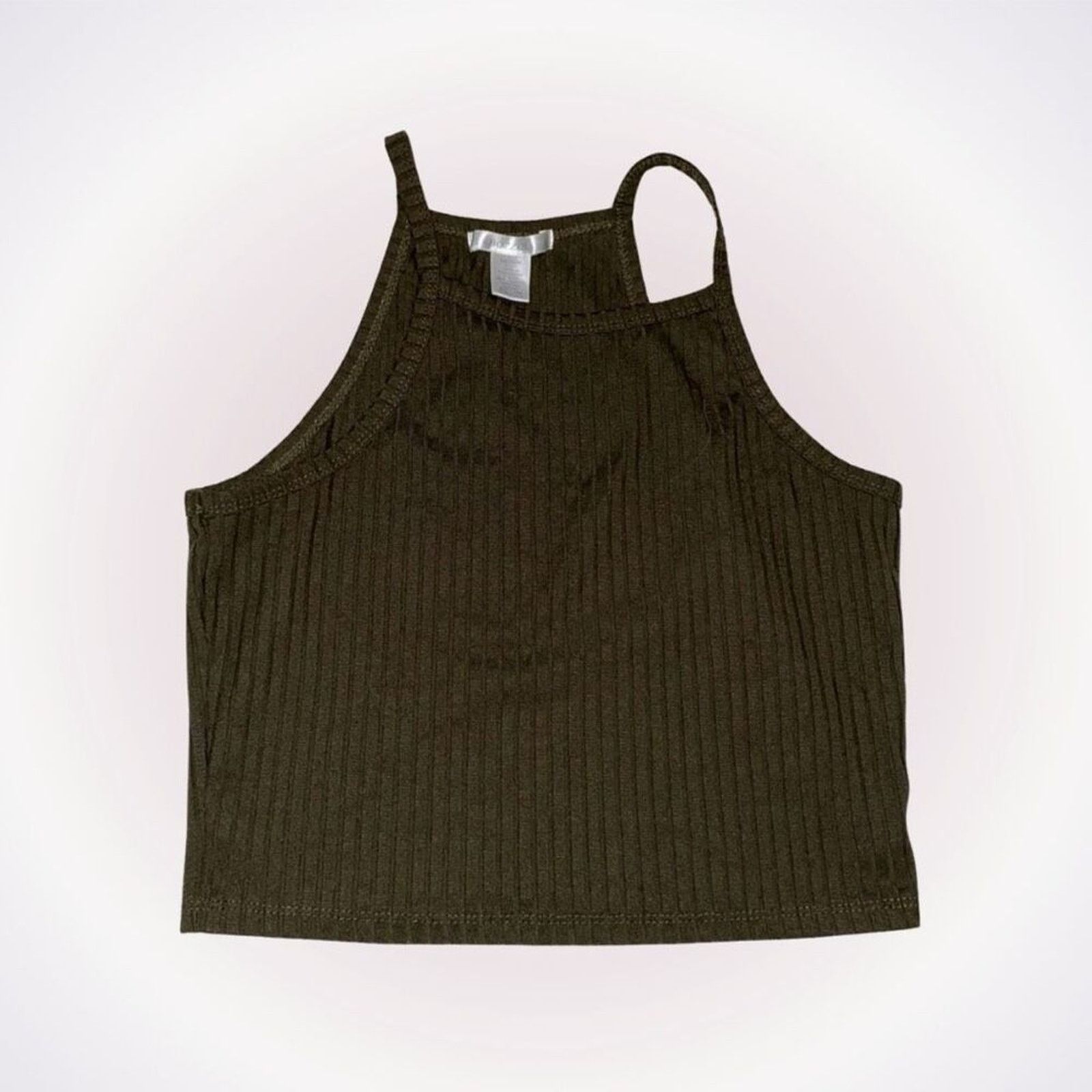 Other Bozzoli Olive Green Ribbed Crop Tank Top | Sz M Size M / US 6-8 / IT 42-44 - 1 Thumbnail
