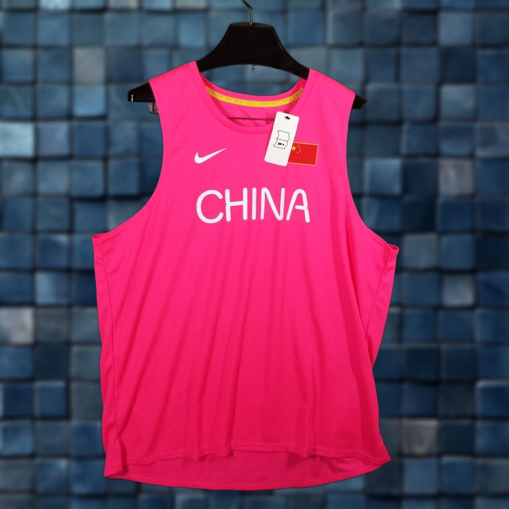 Nike VINTAGE Nike China Team Issue Singlet Men XL Hot Pink Sample RARE 2024 Paris FJ3162 Size US 36 / EU 52 - 1 Thumbnail