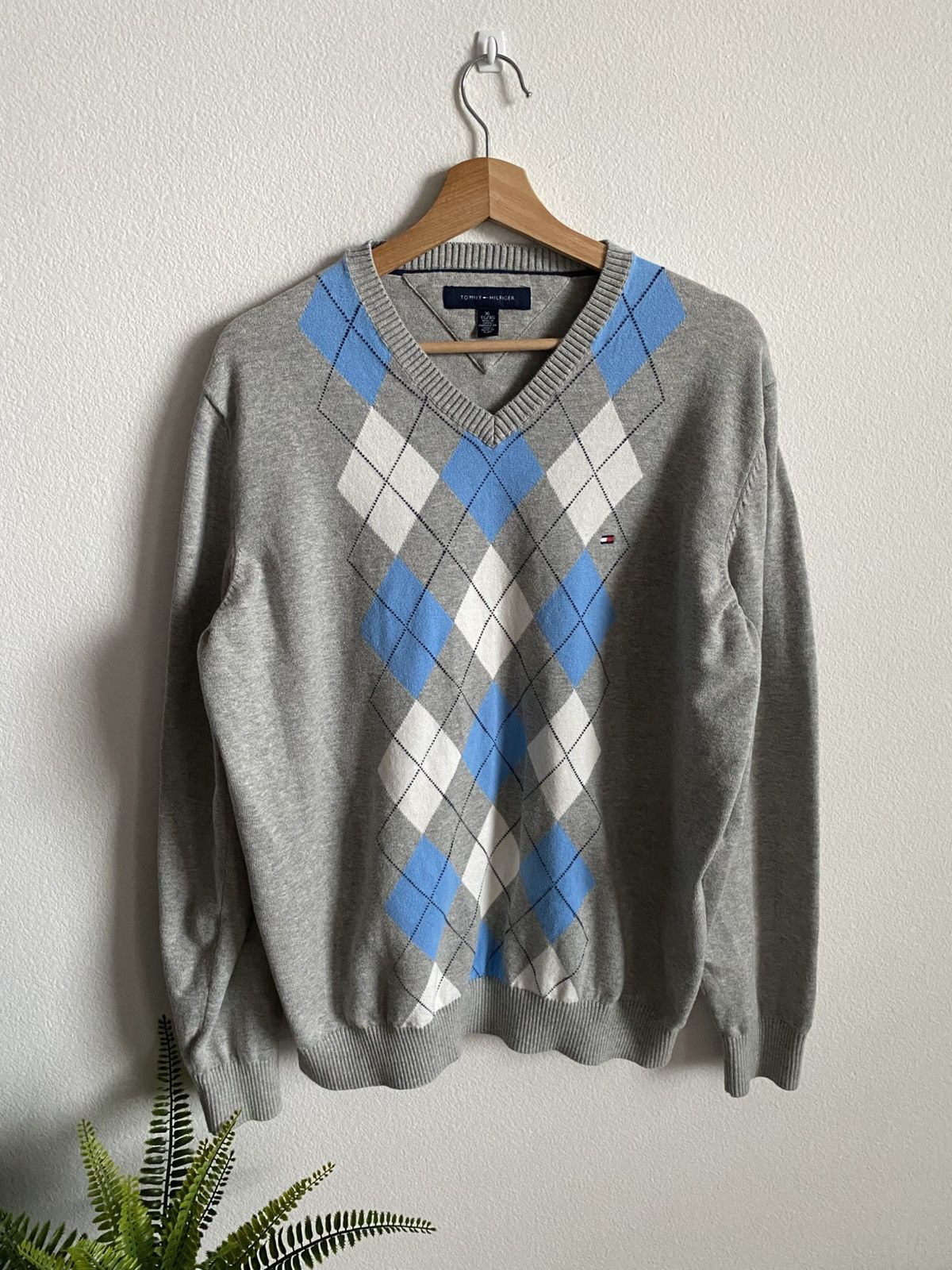 Tommy Hilfiger Tommy Hilfiger Argyle Sweater Size US XL / EU 56 / 4 - 1 Thumbnail