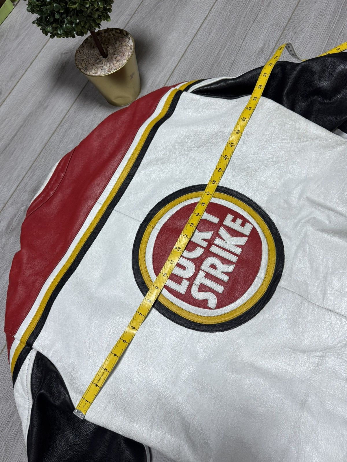 Vintage Lucky Strike leather racing protection jacket big logo Size US XXL / EU 58 / 5 - 11 Thumbnail