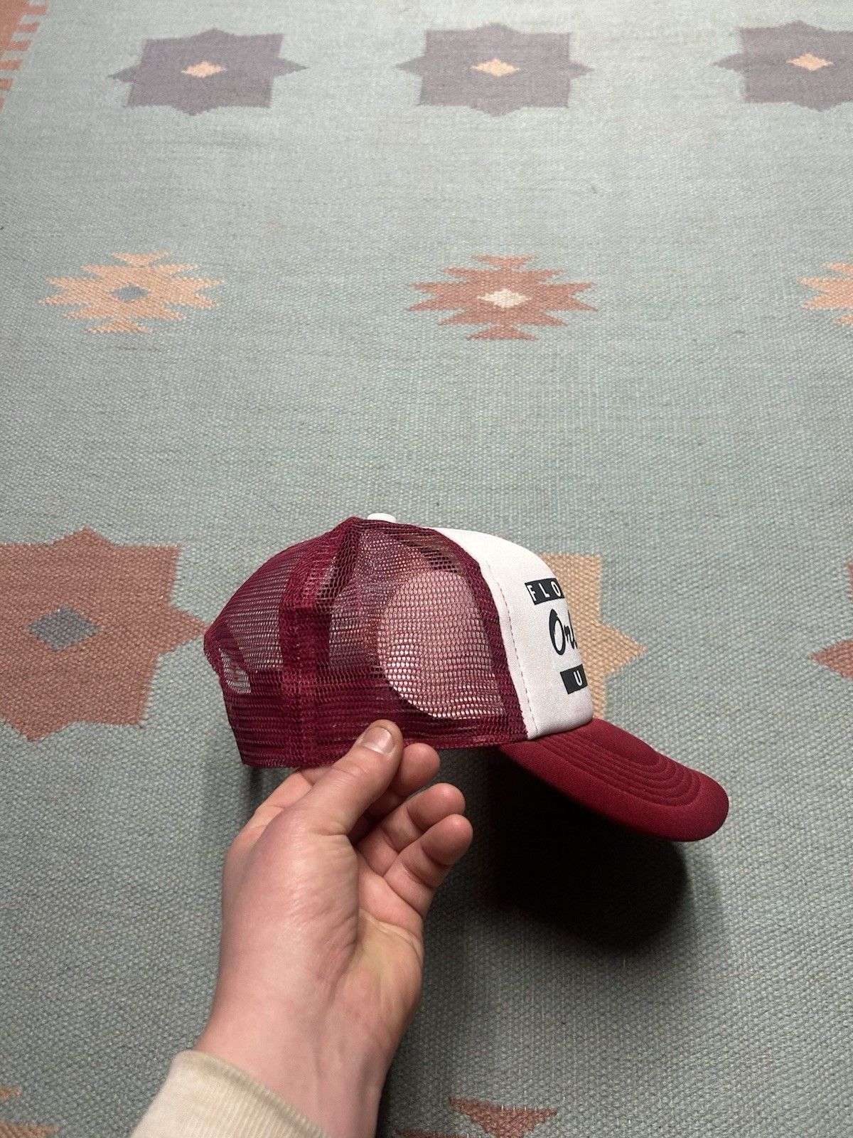 Vintage Vintage trucker hat mesh Orlando Florida USA red white snap Size ONE SIZE - 8 Thumbnail