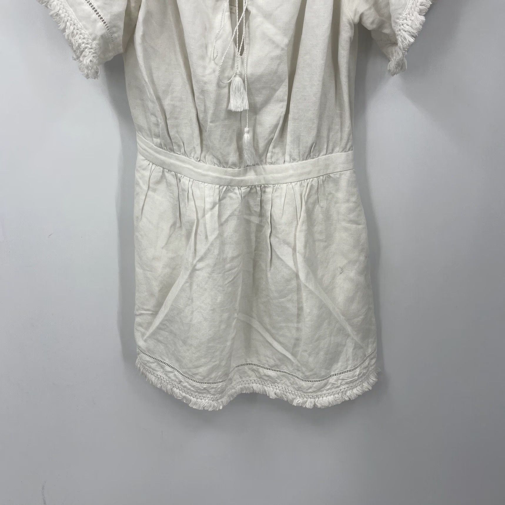 Vintage TJD Dress The Jetset Diaries Womens Mid Ivory Mini Linen Blend Cottagecore Size M / US 6-8 / IT 42-44 - 3 Thumbnail