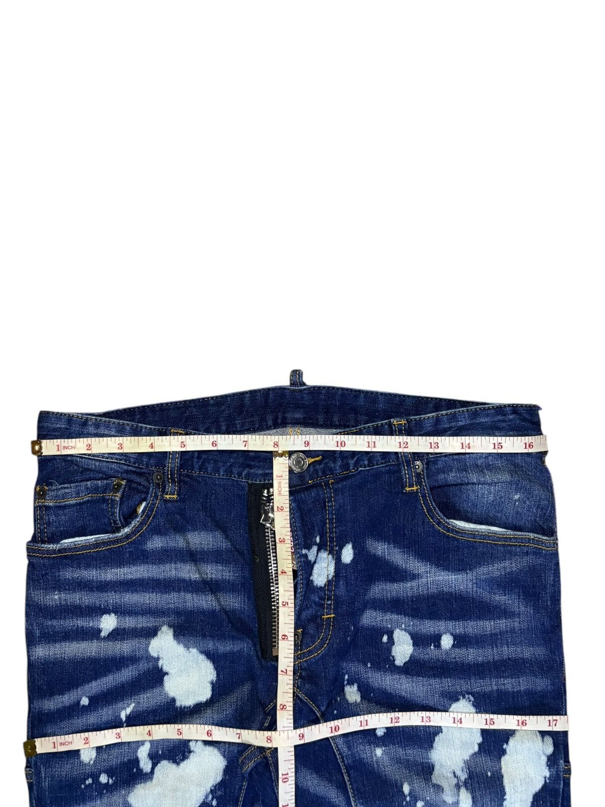 Dsquared2 Vintage Dsquared Bleached Acid Wash Distressed Jeans Size US 33 - 12 Thumbnail