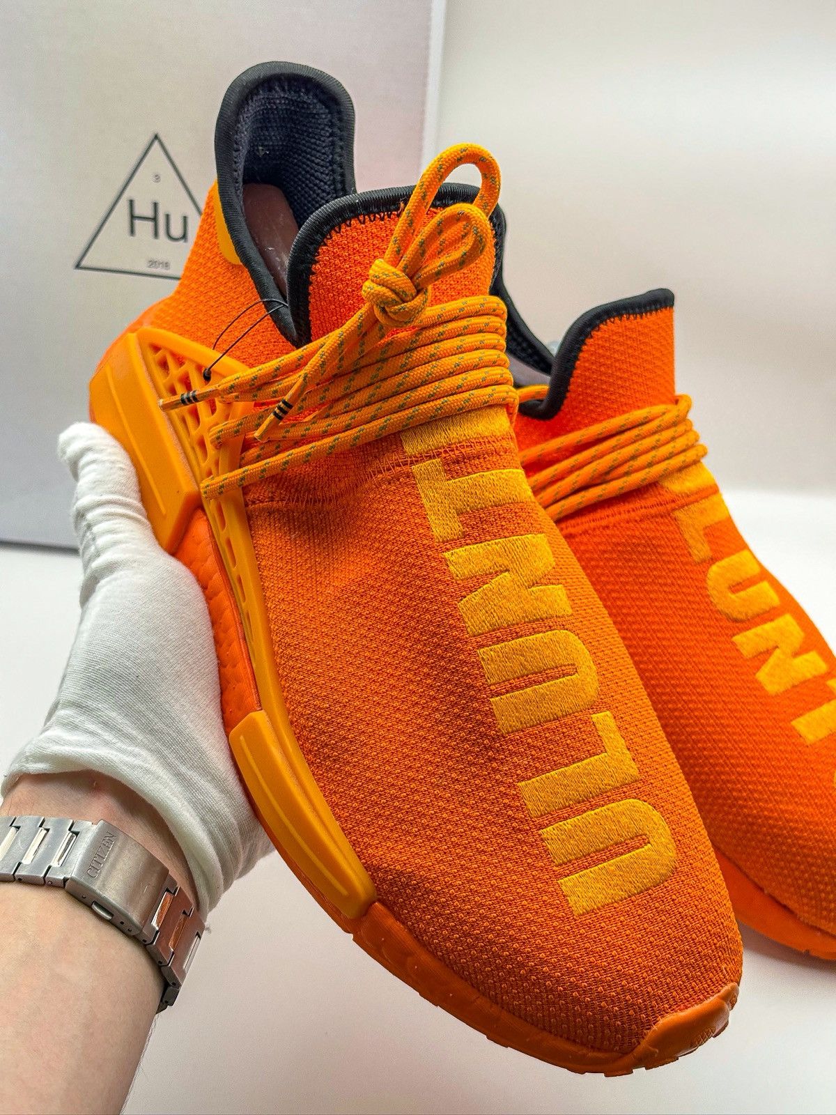 Adidas × Pharrell Adidas x Pharrell Williams NMD Hu Orange Size US 10 / EU 43 - 2 Thumbnail