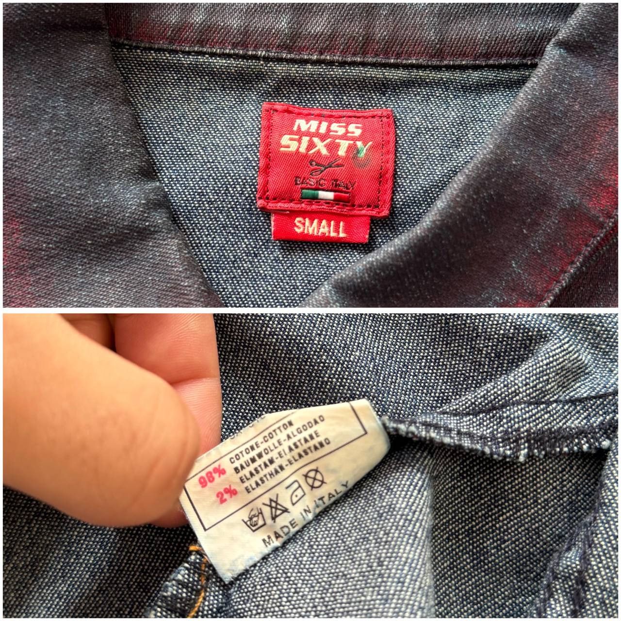 Miss Sixty Y2K Miss Sixty Vintage Red and Blue Acid Washed Denim Jacket Size S / US 4 / IT 40 - 12 Thumbnail