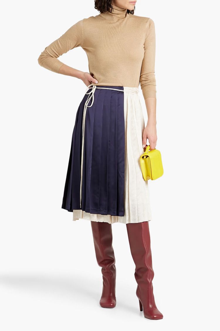 Marni o1y1125 Midi Skirt in Blue/White Size 26" / US 2 / IT 38 - 2 Thumbnail