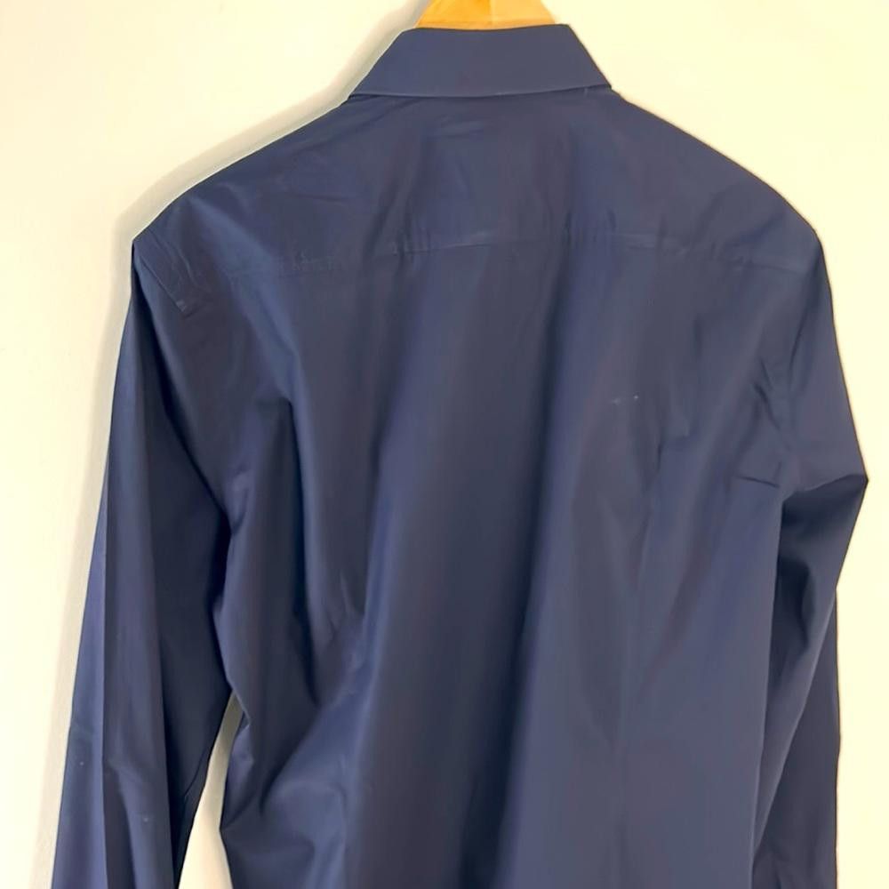 Hugo Boss Slim fit shirt - BOSS-size 15.5-Dk Navy-100% Ctn Size 38R - 6 Thumbnail