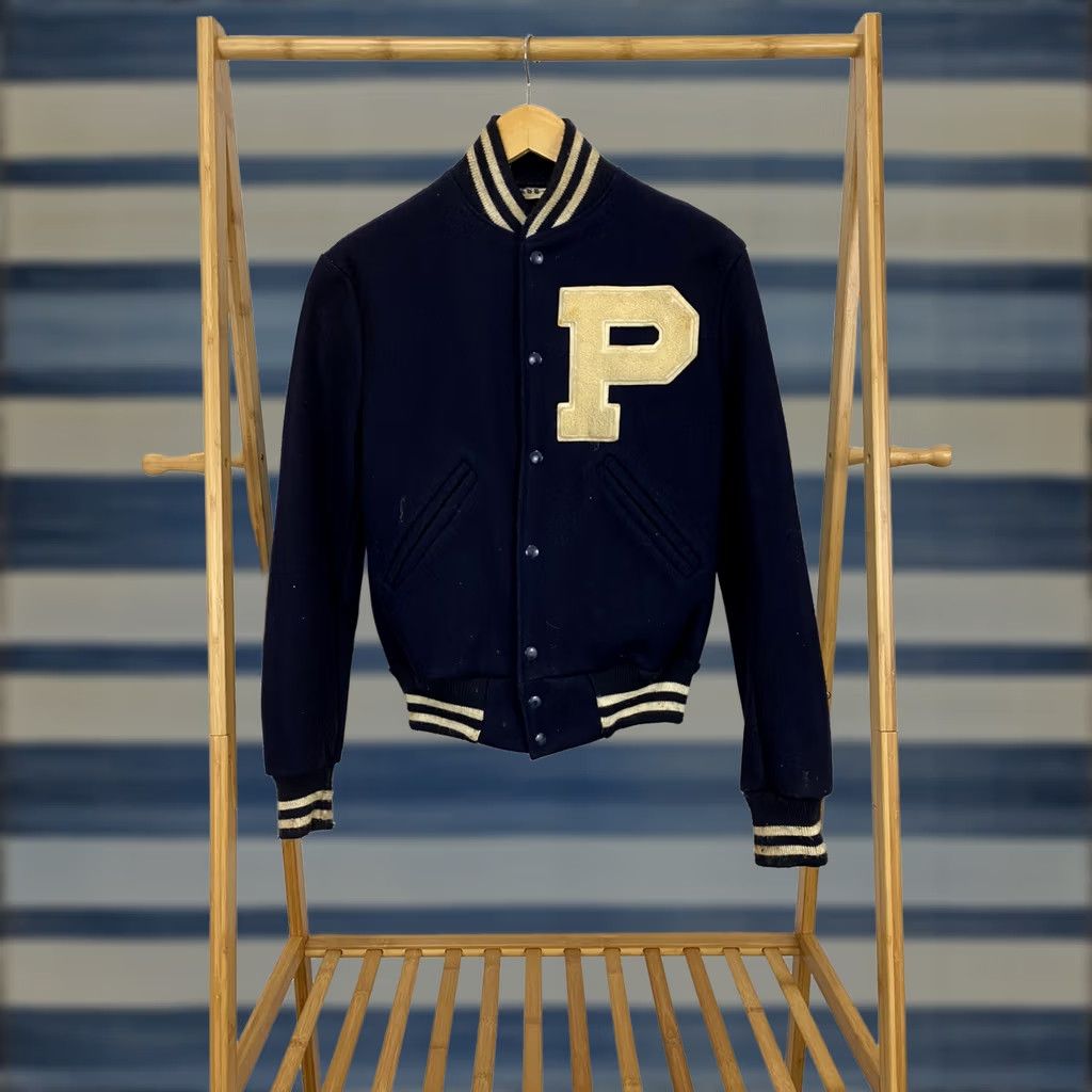Vintage VTG Deerfoot Wool Varsity Jacket P Letterman Blue Size S Mens Shirt Size US S / EU 44-46 / 1 - 1 Thumbnail