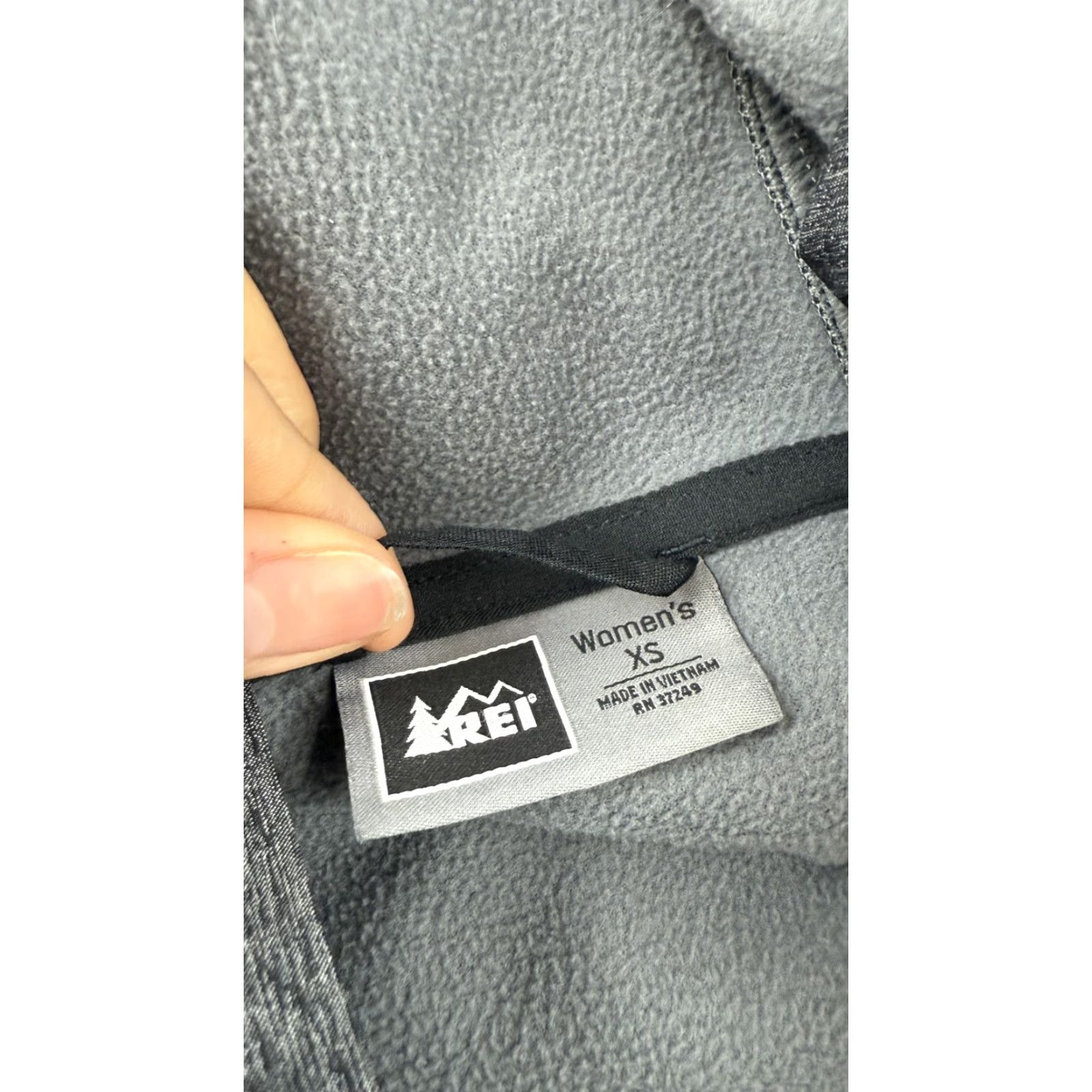 Vintage REI Jacket Womens XS Gray Hooded Full Zip Softshell Outdoor Hiking Fleece Lined Size XS / US 0-2 / IT 36-38 - 4 Thumbnail