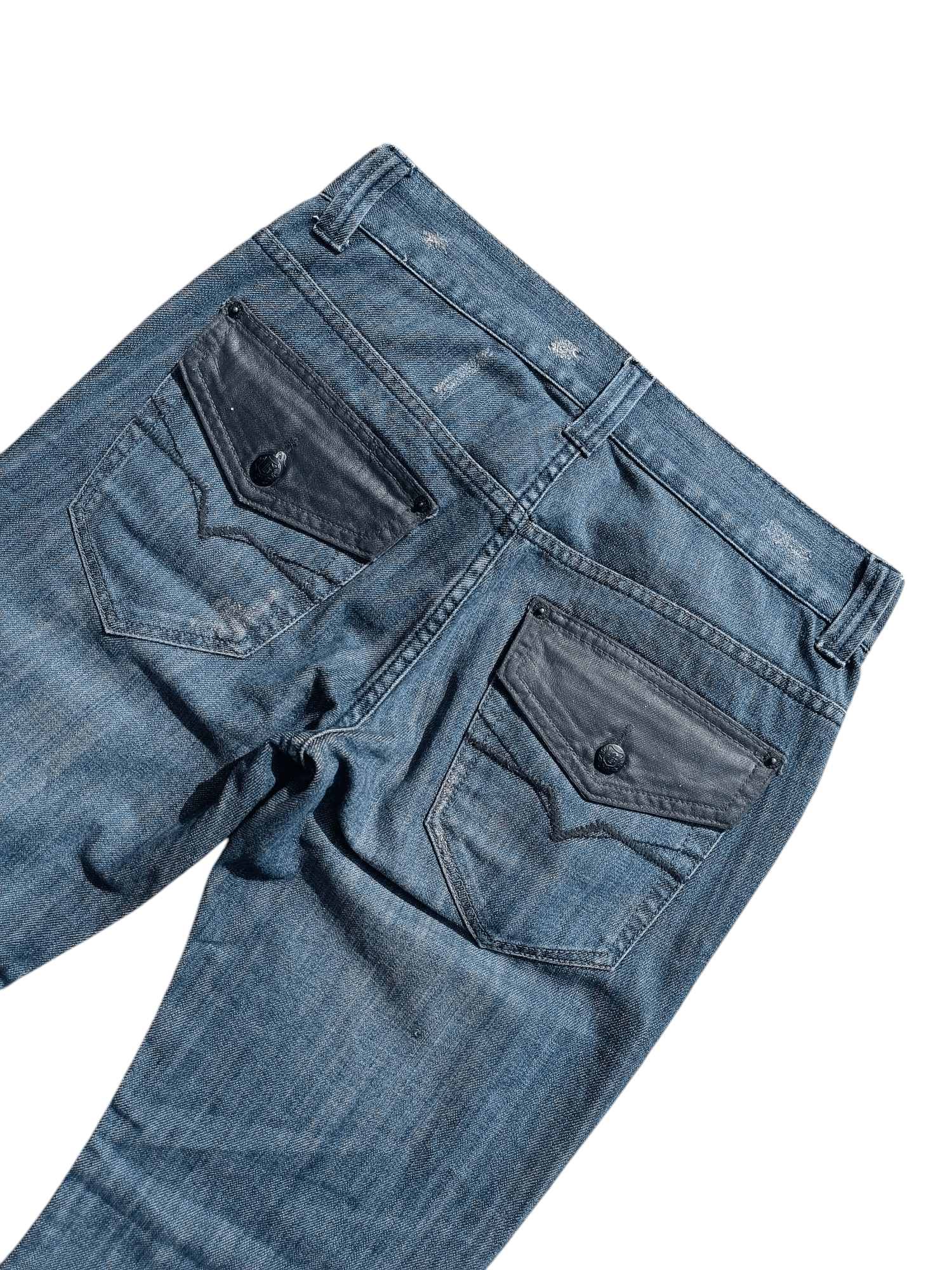 Guess × Japanese Brand FLARED 💥 90s Guess Jeans Distress Whiskers Denim Size US 32 / EU 48 - 7 Thumbnail