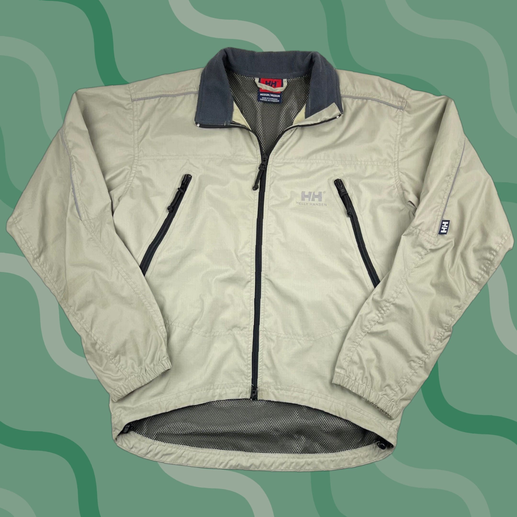 Helly Hansen VINTAGE Helly Hansen Windbreaker Jacket Full Zip M Men Beige Blue Logo Casual Spring Winter Summer Fall Outdoor Yachting Jacket Mens Size US M / EU 48-50 / 2 - 1 Thumbnail