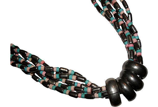 Handmade South East Asian Silver Tone Bead & Bone Necklace Size ONE SIZE - 3 Thumbnail