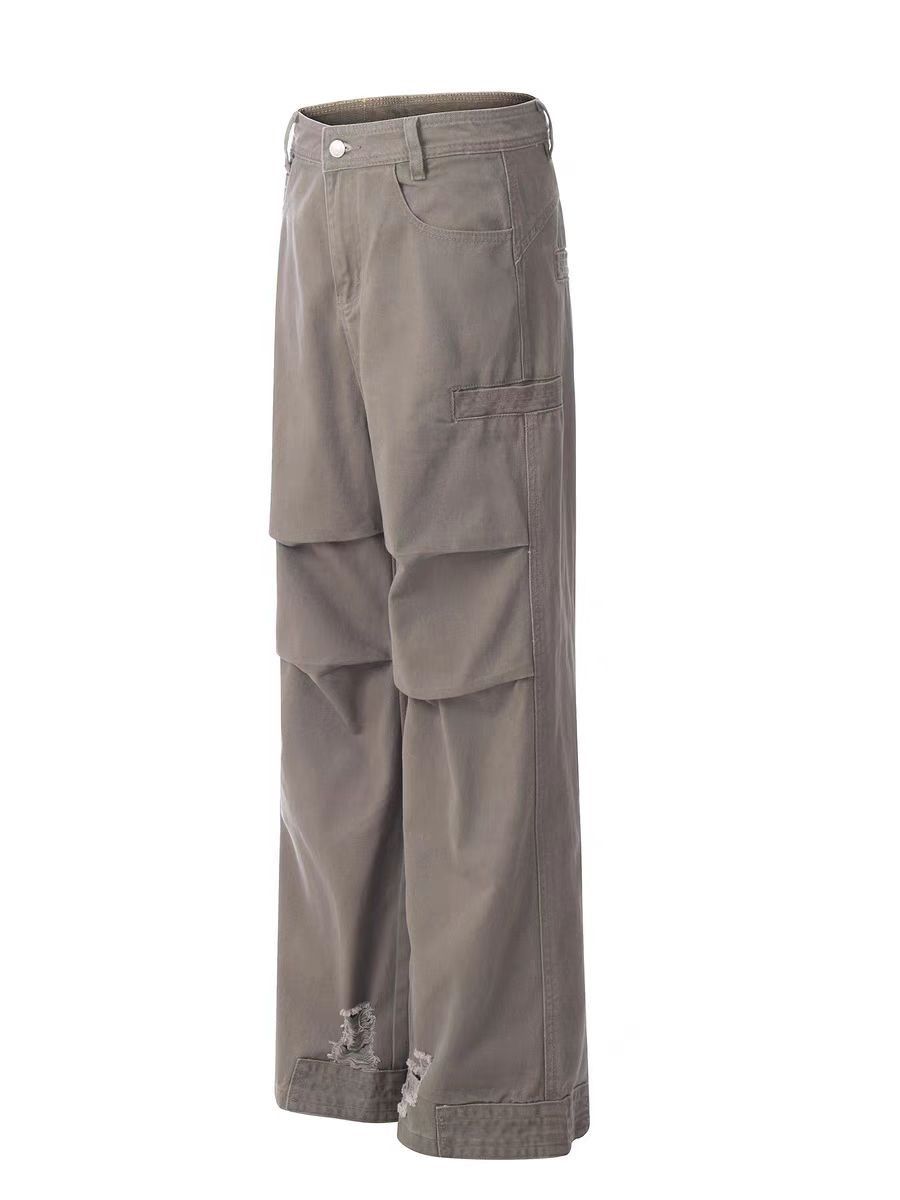 Japanese Brand × Vintage Washed and distressed straight leg casual work trousers Size US 33 - 5 Thumbnail
