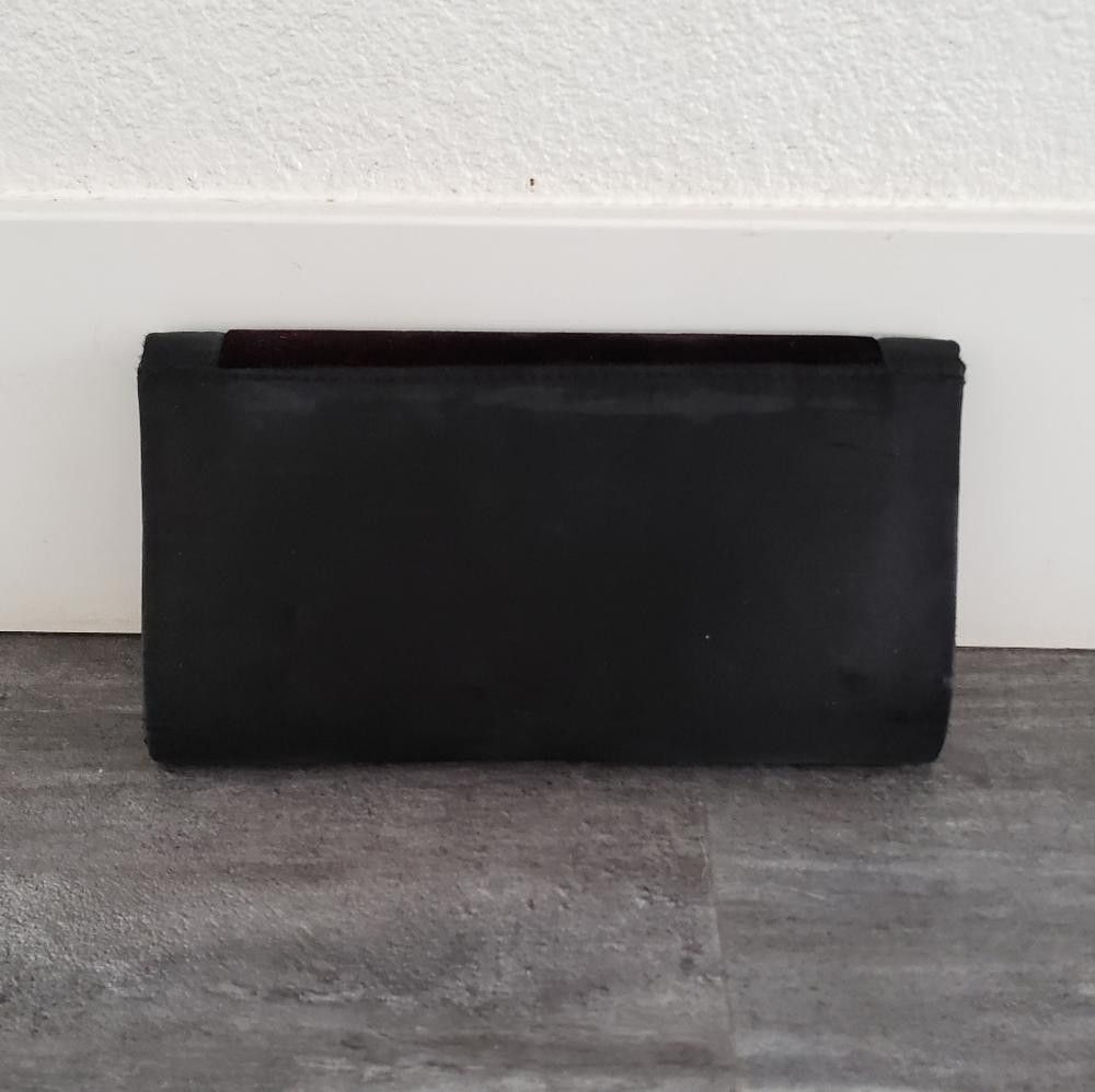 Designer Black Satin & Velour Mini Clutch Size ONE SIZE - 2 Thumbnail